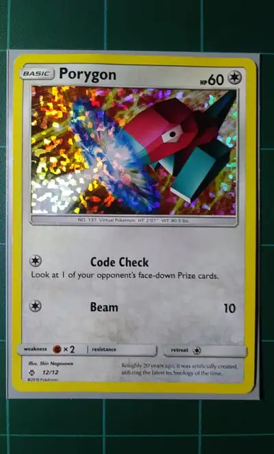 Pokemon Card McDonald's Promo 2018 12/12 Porygon Confetti Holo. Damaged Condition. $5 East Saint Joh...