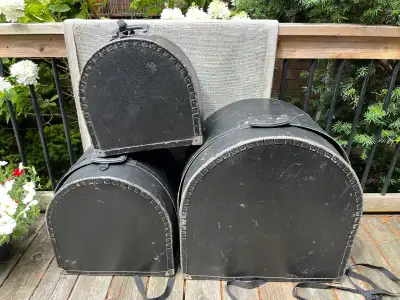 5 x Vintage Drum Cases Various Sizes, View more