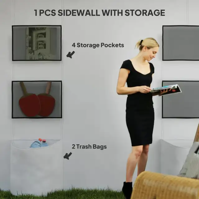 Outsunny 10' x 10' Pop Up Canopy Tent with Sidewall in Outdoor Décor in Markham / York Region - Image 5