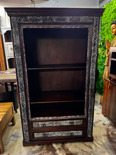 ✅ Liquidation: Bibliothèque acacia, vaisselier Inde, meuble Bar, View more