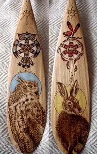 ORIGINAL AND UNIQUE WOODBURNED PADDLES-COMMISSIONS, GIFTS, ETC.