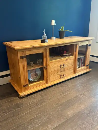 Vintage Pine Wide Hutch, View more