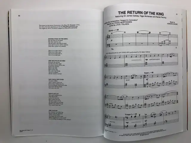 The Lord of the Rings The Motion Picture Piano and Lyric 
 in Other in Bedford - Image 7