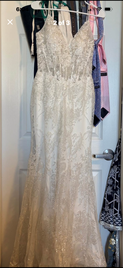 wedding or grad dress for sale white lace  like new in cityscape, View more