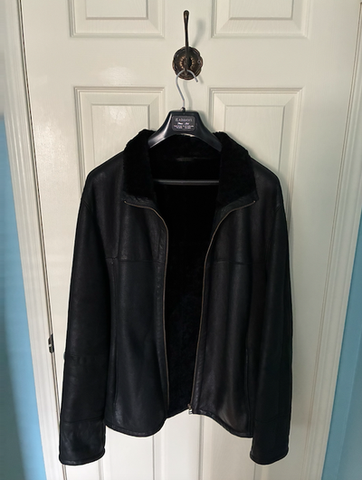 HiSO Men’s Black Shearling Jacket Size 42, View more