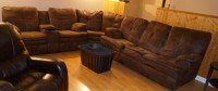 Brown 3-piece Corner Reclining Sectional