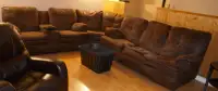 Brown 3-piece Corner Reclining Sectional