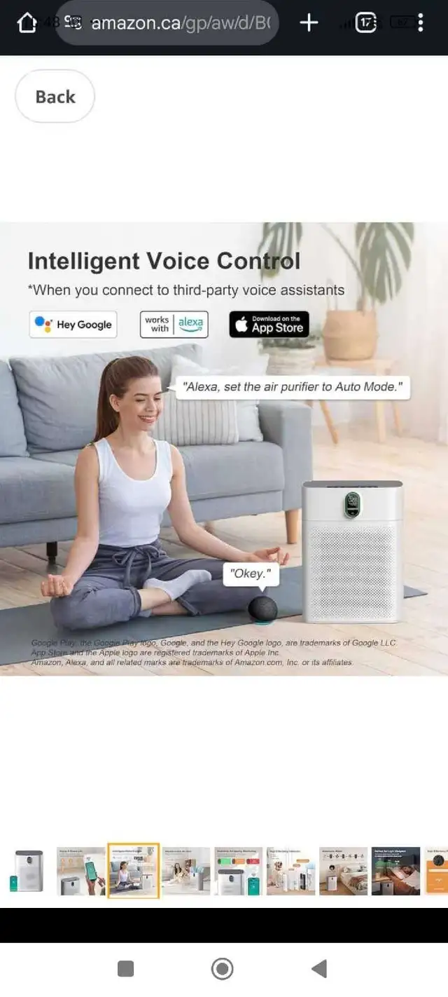 Smart Air Purifier for home Large Rooms up to 1076 ft², Wi-Fi an63611959037825123
