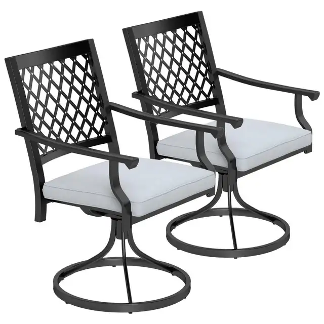 Outdoor Patio Chair, Metal Swivel Rocker Chairs with Cushion and in Patio & Garden Furniture in Markham / York Region - Image 11