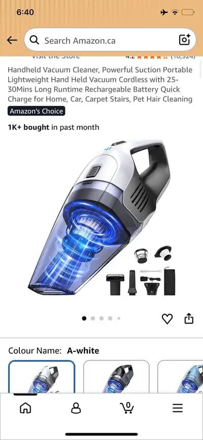 Keep your home and car pristine with this powerful cordless handheld vacuum cleaner that offers 25-3...