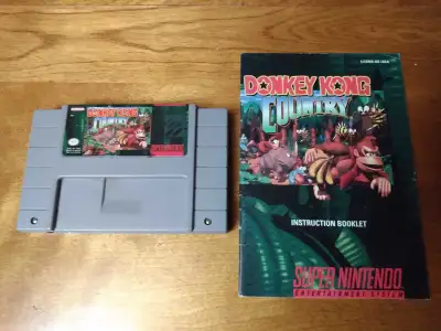 LOT⌚SNES Donkey Kong Country + Manual + WATCH BAND, View more