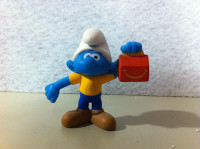 SOLD-Smurfs -2022 McD Happy Meal Smurf with Happy Meal Box