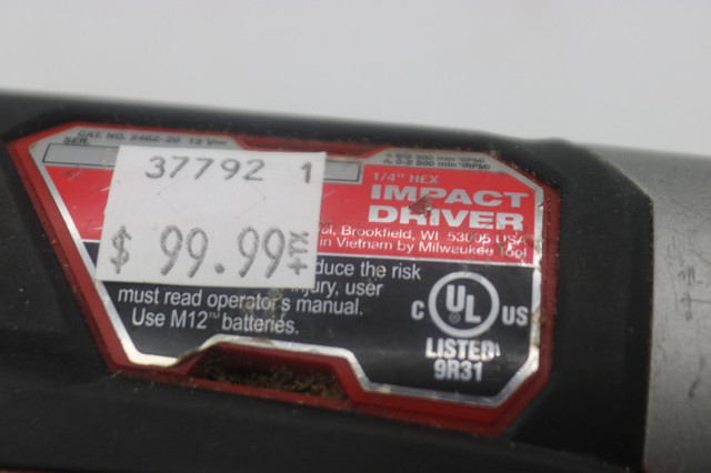 M12™ ¼” Hex Impact Driver w/ Battery and Charger (#337792) in Power Tools in City of Halifax - Image 4