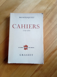 MONTESQUIEU / CAHIERS 1716-1755