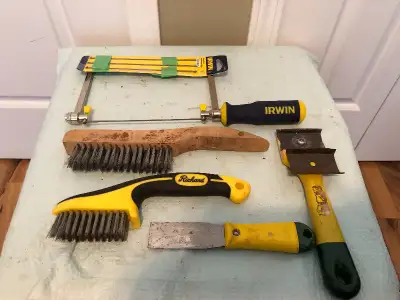 New IRWIN COPING Saw With Bldes, Richard Wire Brush, & Scrappers, View more