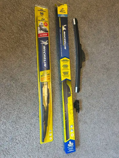 Wiper Blades Both are Michelin Brand & Both NEW. They do not fit my current vehicle They are 14" + 1...