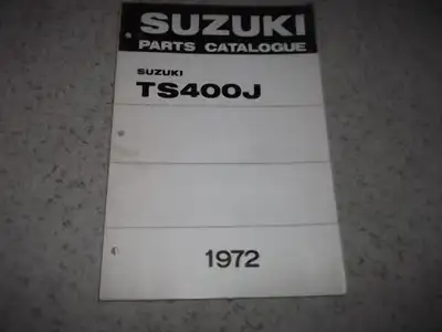 For sale: Original USED Parts Catalogue for the 1972 Suzuki TS400J... This book is in good condition...