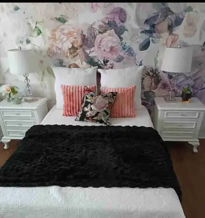 Two white nightstands, View more