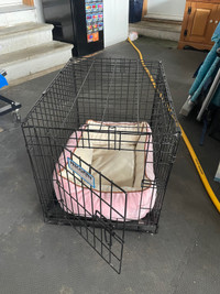 Dog crate and bed $50