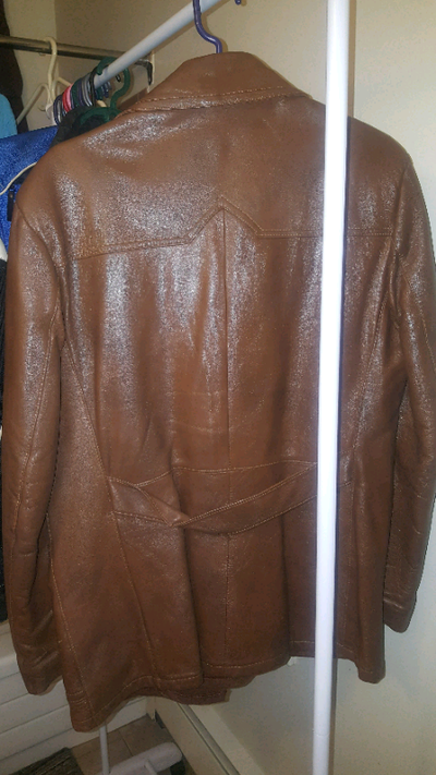 Men's leather tip top jacket, View more