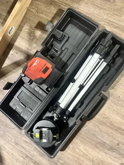 Hilti lazer level & jobmate stand/tripod with case, View more