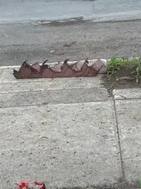 Scrap steel on curb
