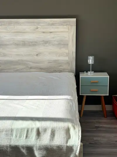 A queen size of mattress frame, View more