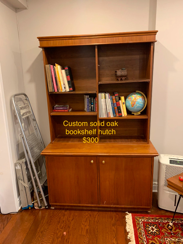 Custom solid oak bookshelf hutch Bookcases & Shelving Units Ottawa