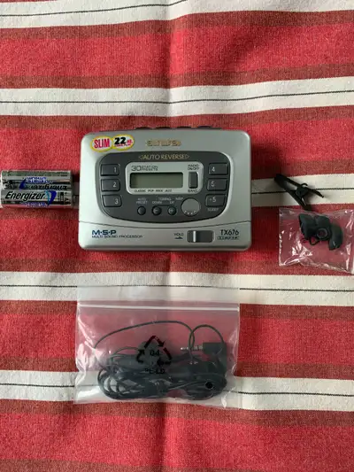 Aiwa HS-TX676-AM/FM Stereo Cassette Player-Auto Reverse Playba., View more