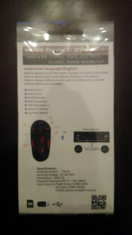 Used SainSonic Car MP3 Player Wireless Audio FM Transmitter in Audio & GPS in Mississauga / Peel Region - Image 2