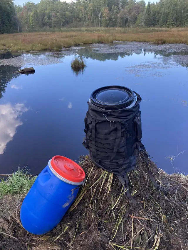 18 L  to  40  L Canoe Barrel inside an 80 L (New) Backpack in Canoes, Kayaks & Paddles in Oshawa / Durham Region - Image 2