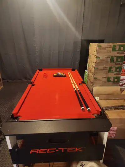Rec Tek games table. Pool table and Air Hockey table., View more