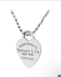 Vintage Return to Tiffany Sterling Silver Large Heart Tag Neckla