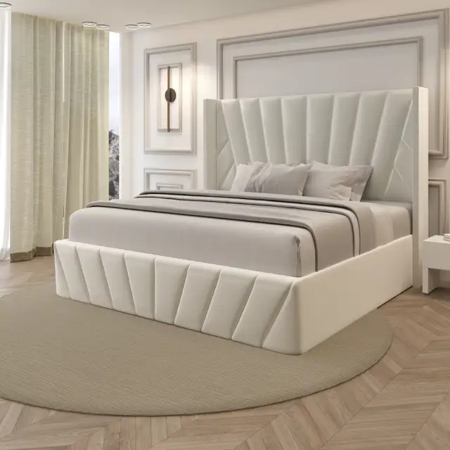  Closeout Sale! Queen Bed Frame with Hydraulic Lift Storage  in Beds & Mattresses in Peterborough - Image 2