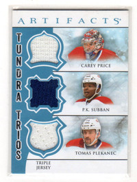 CARTE DE HOCKEY Artifacts Tundra Trios #TT3PPS Carey Price