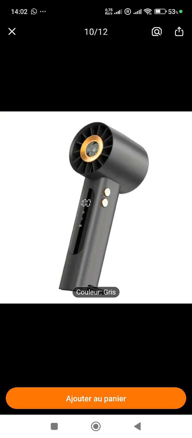 Ventilateur à main turbo rechargeable par USB - Vitesse  dans Appareils photo et caméras  à Ville de Montréal - Image 3