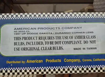 2 Pieces of 1997 up Dodge Dakota corner lens