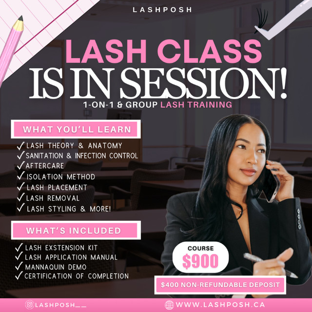 Eyelash Extensions Training in Health and Beauty Services in Winnipeg