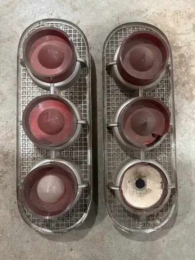 One all the plastics are good. the other, 2 are broken and 1 has a chip out of it $200 for the pair...