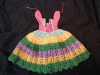 Hand crochet doll dress