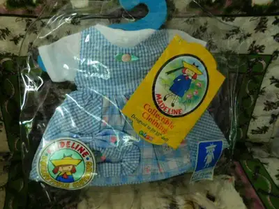 15 INCH MADELINE DOLL BLUE CHECK DRESS OUTFIT OR BLACK AND RED OUTFIT NEW, HANGAR CHOICE... 15 INCH...