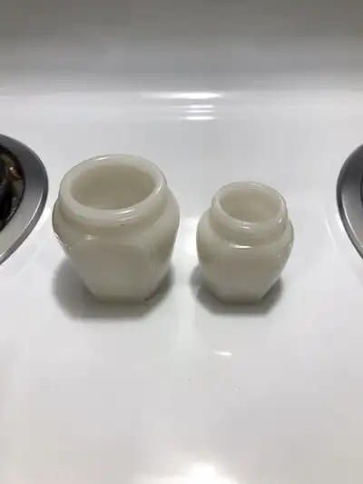 2  Vintage Milk Glass Cream Jars . , View more