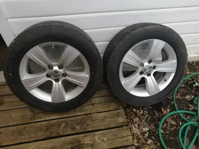 Rims have 5 Bolt by 114 pattern and TPMS valves.. One valve needs replaced. 2 tires have 5 mill of t...