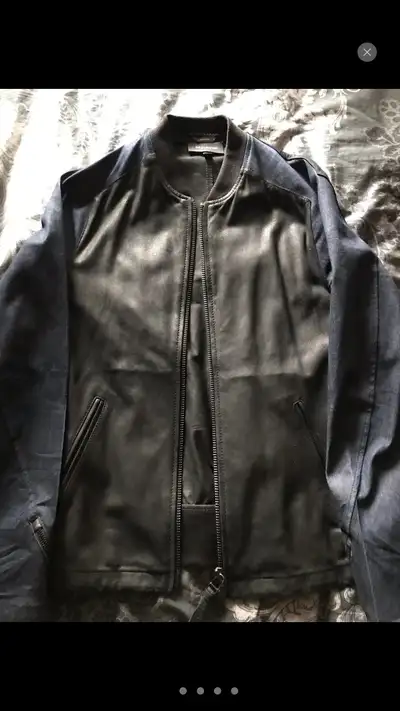 Mackage Lambskin Leather Denim Jean Jacket, View more