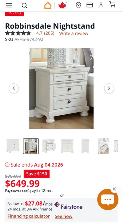 Ashley Nightstand - White, View more