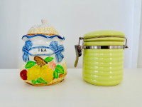 Gift Set of 2 vintage ceramic tea sugar containers