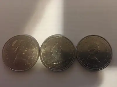 Three Canadian Pre Loonie Dollar Coins, View more
