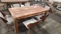 Mango Wood Solid Wood Dining Table with 6 Chairs Closing Sale