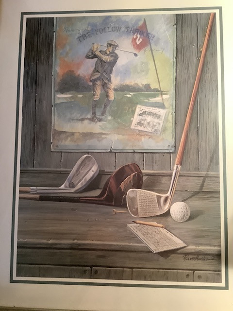 Vtg Golf Print Titled “The Follow Through” by Ruane Mannjng in Arts & Collectibles in Belleville - Image 4