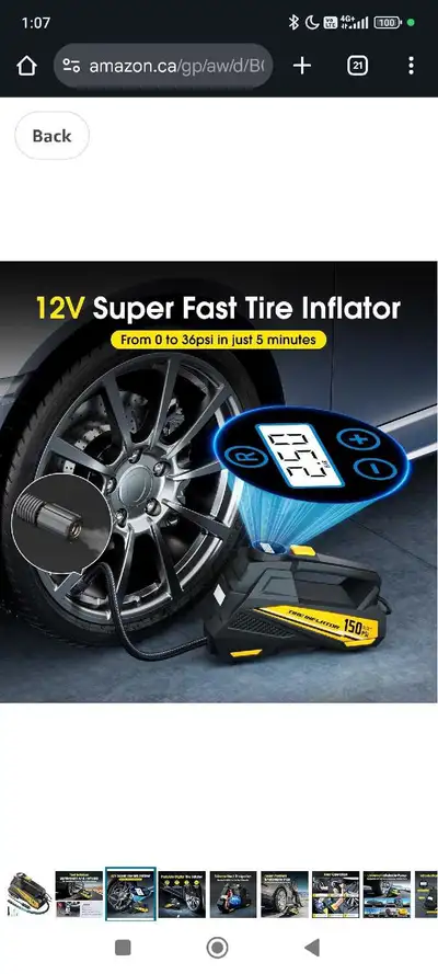 Tire Inflator Portable Air Compressor DC 12V Air Pump for Car, View more